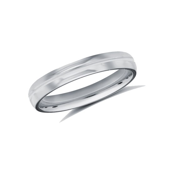 Platinum Standard Weight Court Profile Centre Groove Wedding Ring