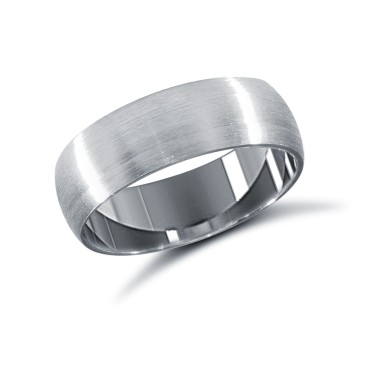 Platinum Standard Weight Court Profile Satin Wedding Ring 6mm