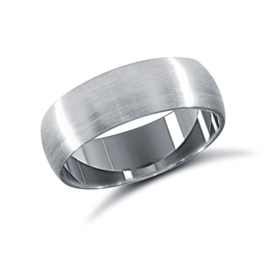 Platinum Standard Weight Court Profile Satin Wedding Ring