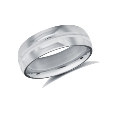 Platinum Standard Weight Court Profile Centre Groove Wedding Ring 6mm
