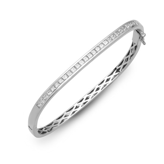 18ct White Gold Diamond Bangle