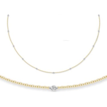18ct White And Yellow Gold Diamond Chain