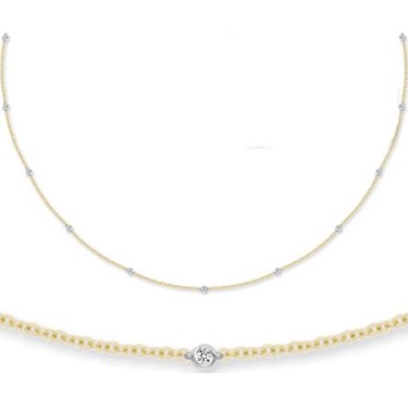 18ct White And Yellow Gold Diamond Chain