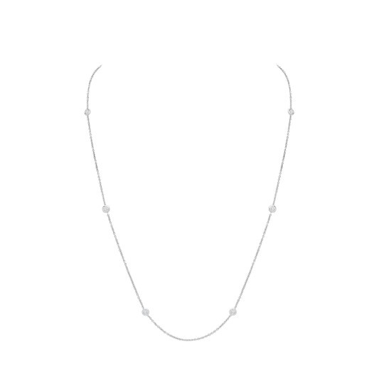 18ct White 0.30ct Diamonds By The Inch Chain - 16 + 1 Extender