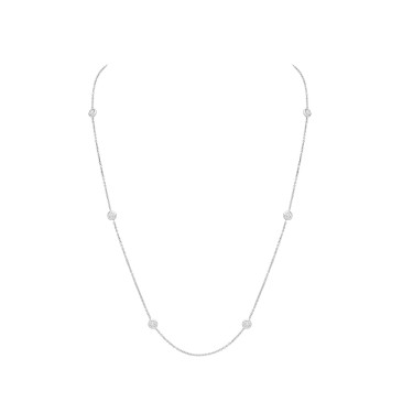 18ct White 1.00ct Diamonds By The Inch Chain - 24