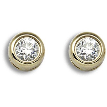 18ct Yellow Gold 10pts Rub over Earrings