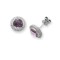 18ct White Gold Diamond And Amethyst Studs