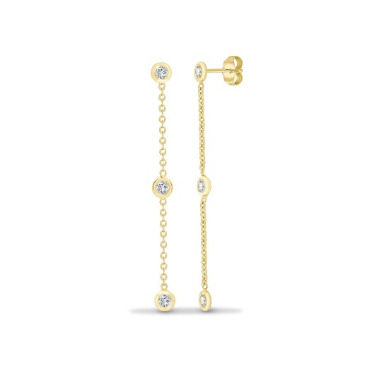 18ct Yellow 0.26ct Diamonds By The Inch Drop Earring