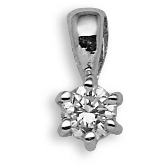 18ct White Gold 25pt 6 Claw Diamond Solitaire Pendant
