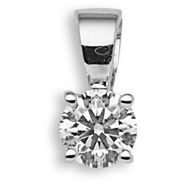 18ct White Gold 15pt 4 Claw Diamond Solitaire Pendant
