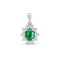 18ct White Gold Diamond And Emerald Pendant