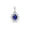 18ct White Gold Diamond And Sapphire Pendant