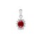 18ct White Gold Diamond And Ruby Pendant