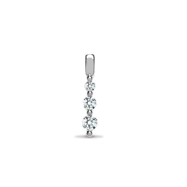 18ct White Gold Diamond Trilogy Pendant
