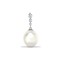 18ct White Gold Diamond And Pearl Pendant