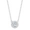 18ct White Gold 0.12ct Diamond Halo Pendant with 16
